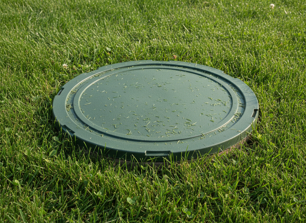Durable septic tank access lid securely sealed